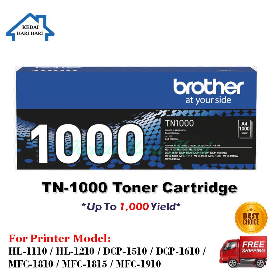 Brother TN-1000 Toner Cartridge / RD-1000 DRUM For Printer HL-1110 / HL- 1210W / DCP-1510 / DCP-1610W TN1000 Ink