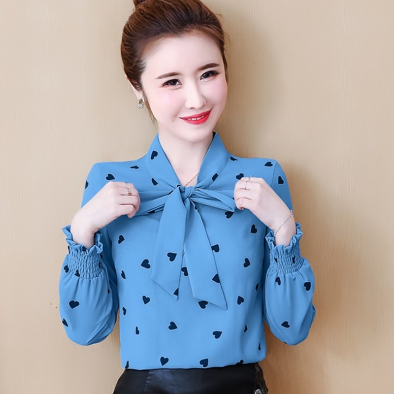 Baju Long Sleeve Chiffon blouse Plus size blouse women blouse Korean style  shirt | Shopee Malaysia