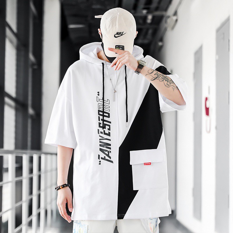 T shirt over outlet hoodie men