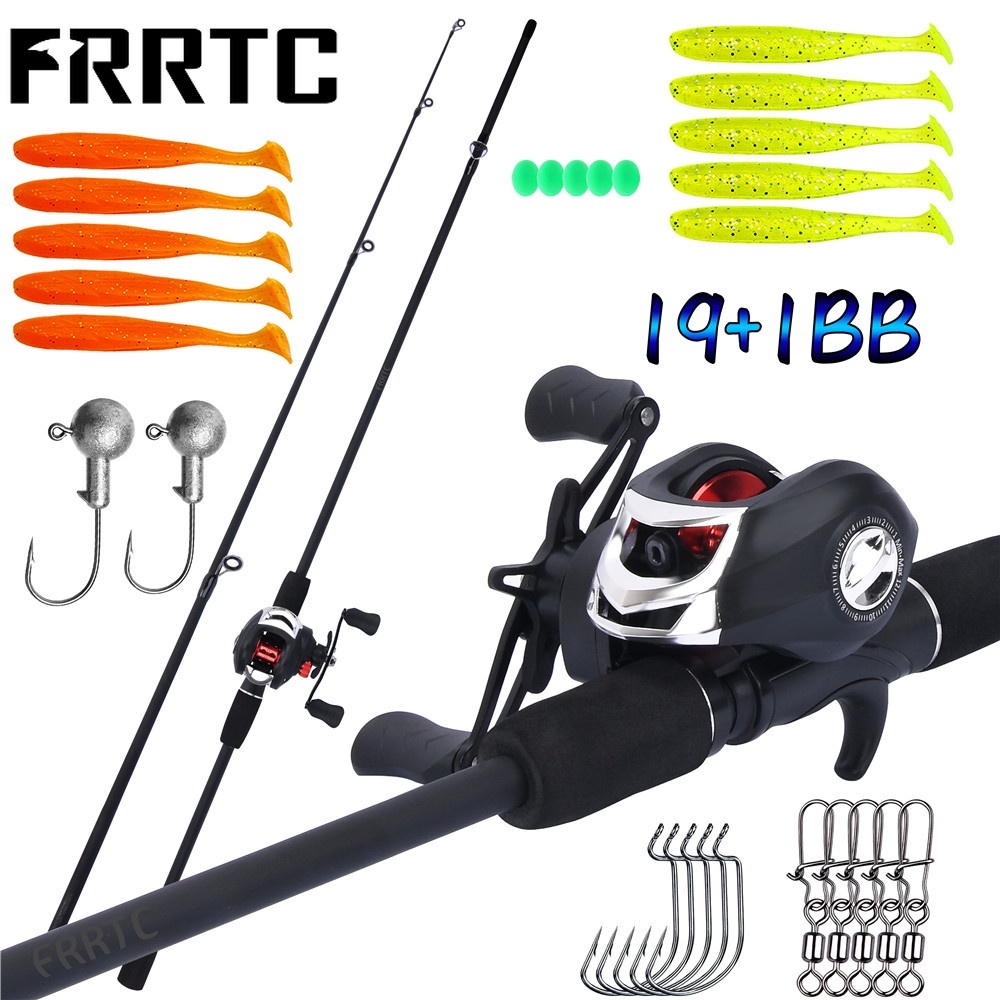 FRRTC Fishing Combos 1.65m/1.8m/2.1m Casting Rod Ultralight Baitcasting Rod  and 18+1BB Baitcasting Reel Set