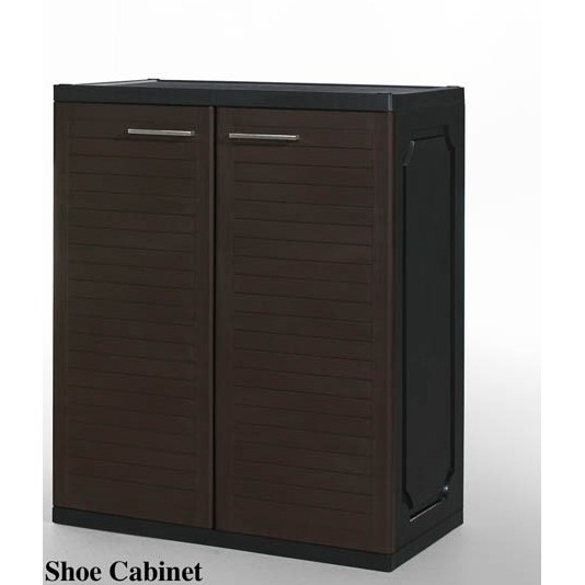 Plastic shoe cabinet with on sale doors