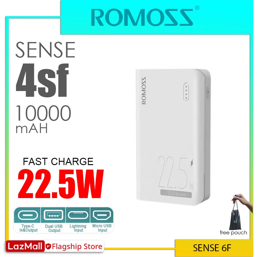 ROMOSS 10000mAh Li-Polymer Power Bank, Sense 4 Mini Portable