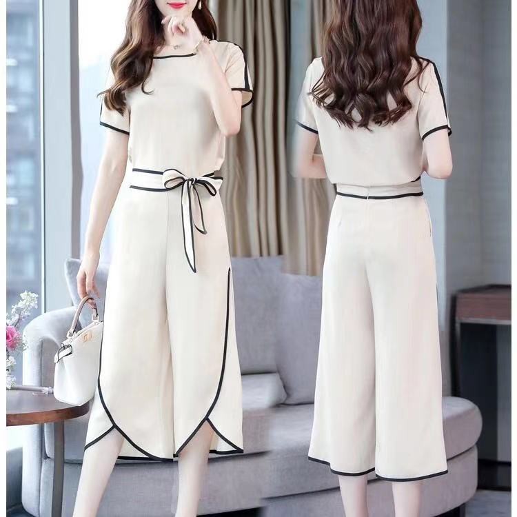 Korean Summer Office Fashion: Elegant Two Piece Set For Women With