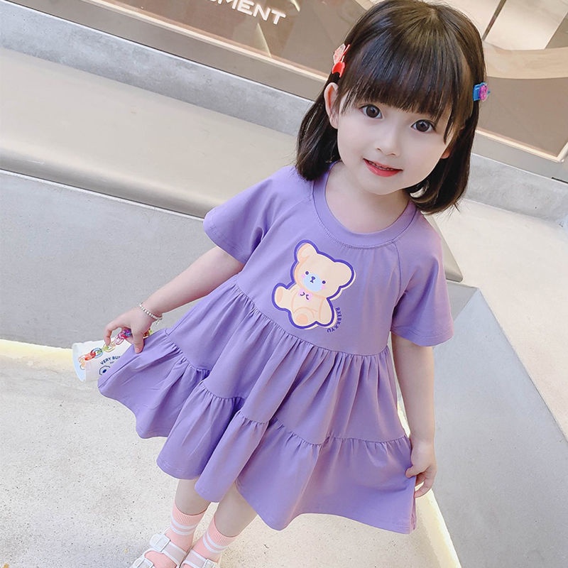 Cute baby girl hot sale in purple dress