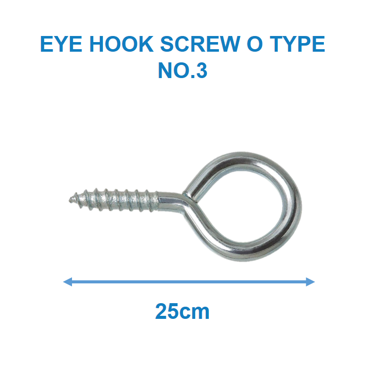 NO.3] Curtain Net Wire Hook Eyebolt Screw O Shape Hook / Langsir
