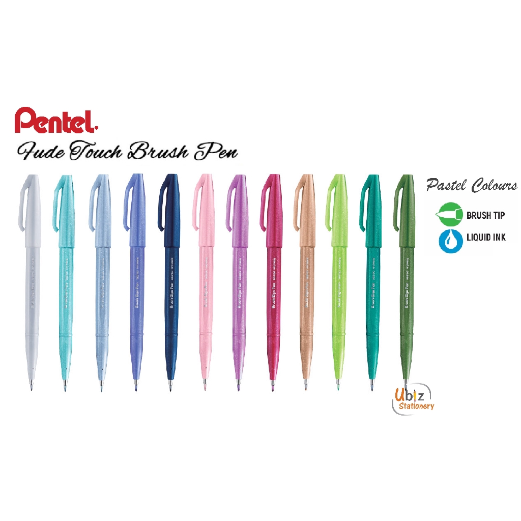 PASTEL COLORS] Pentel Fude Touch Brush Sign Pen