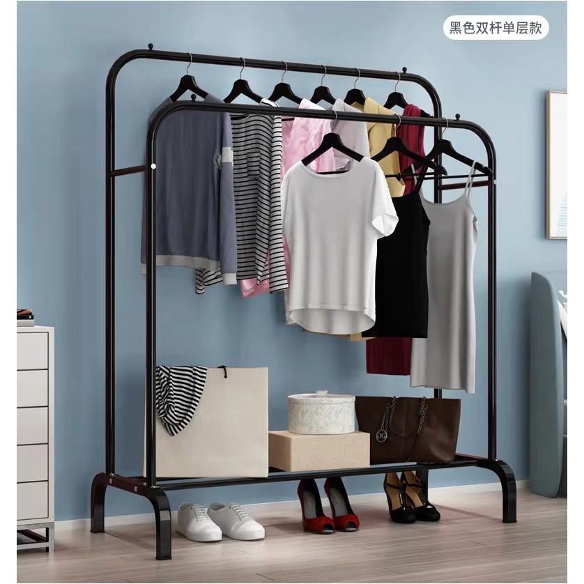 Single Double Clothes Rack Laundry Cloth Rak Baju Hanging