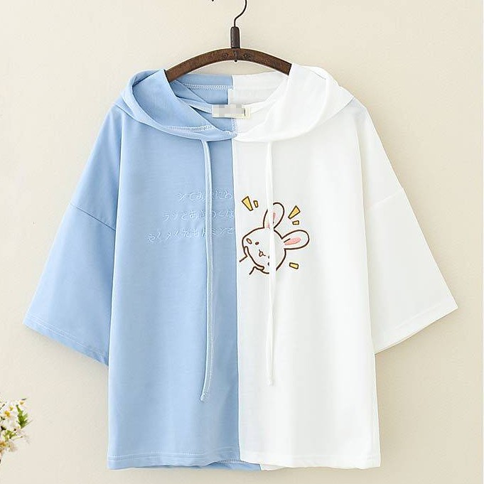 Girls short clearance sleeve hoodie