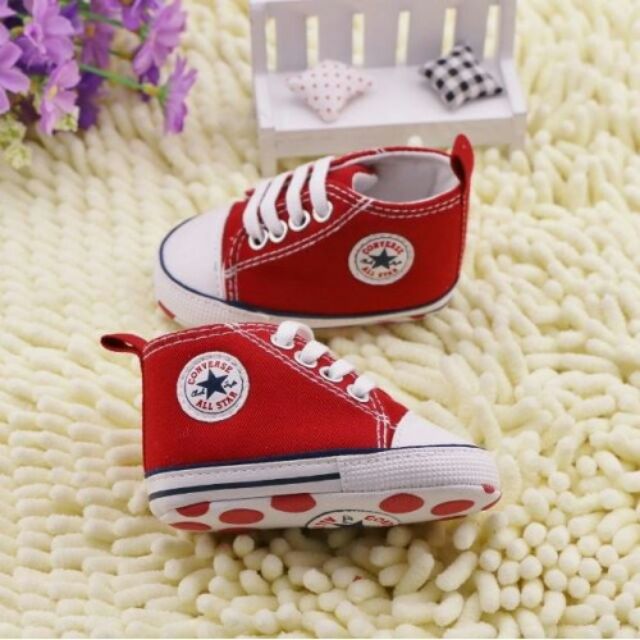 kasut baby prewalker converse high cut merah baby shoes Shopee