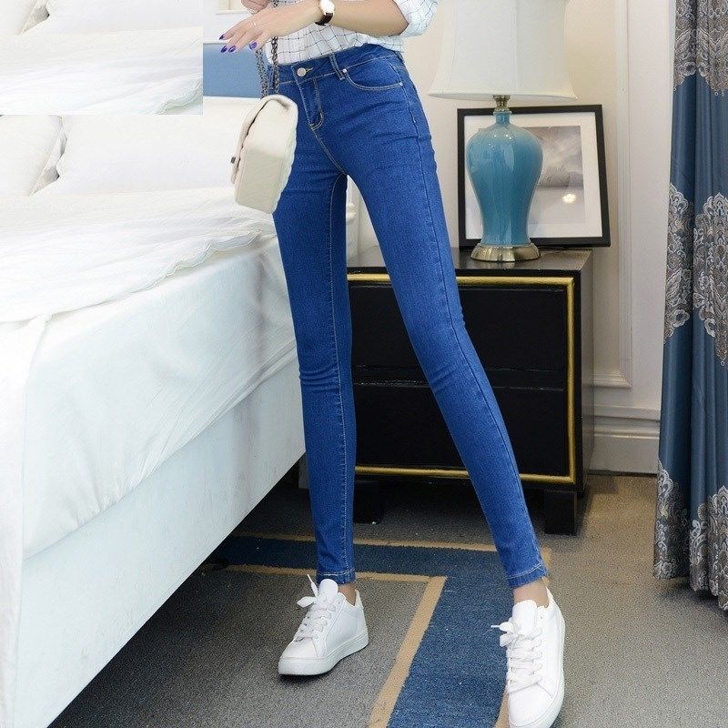 Skinny Jeans Woman Spring 2020 New Korean Fashion Zipper High