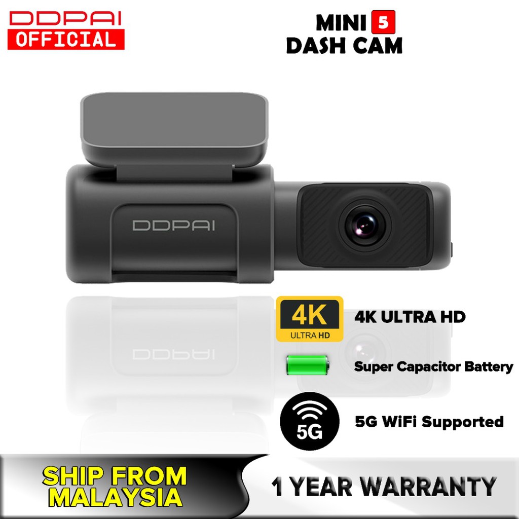 DDPAI Dash Cam Mini 5 2160P 4K UHD 64G DVR Android Car Camera Build-In Wifi  GPS