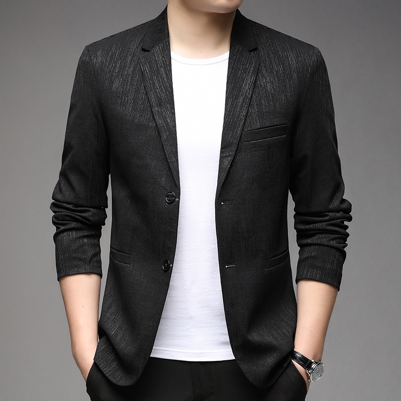 Spring hue Men' s Blazer Suits Casual Slim Fit Formal One Button Suit  Jacket Tops Wedding Coat Suit 