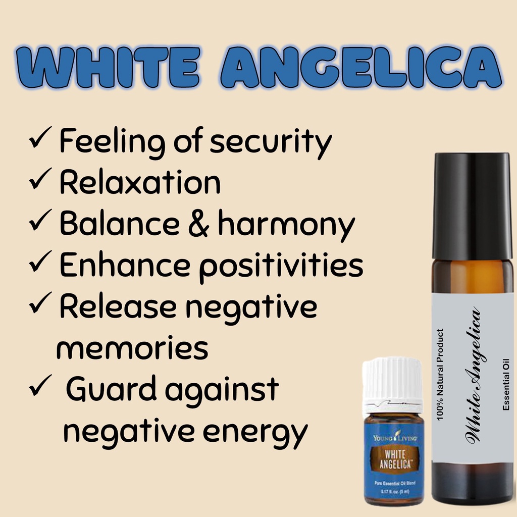 Free 🎁 & Fast 🚚] Pre-Diluted WHITE ANGELICA/10 ML Young Living Roller  Blend/Essential Oil Roll-On