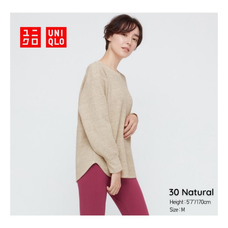 Uniqlo waffle crew sales neck sweater