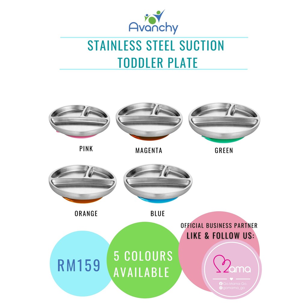 Avanchy Stainless Steel Plate: Insulated Suction Baby, Toddler Plate -  Avanchy Sustainable Baby Dishware