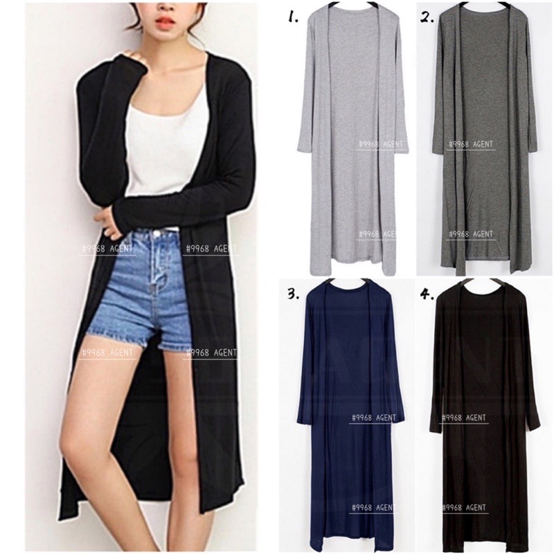 Plain Casual Long Cardigan Shopee Malaysia