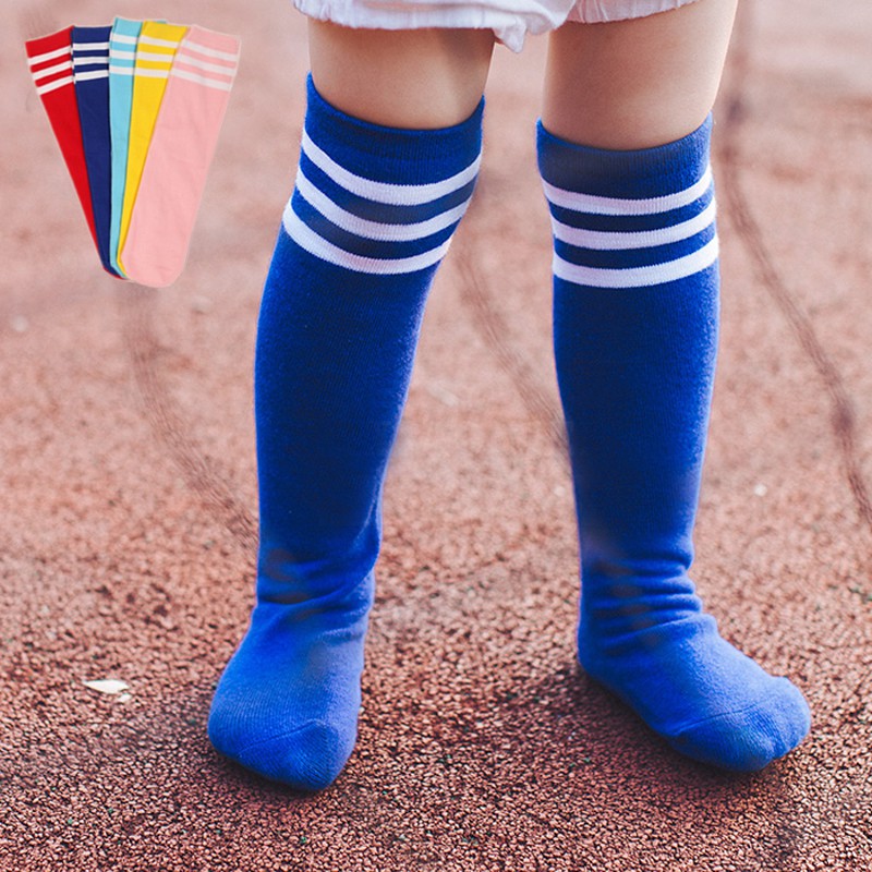 ✨Kids Knee High Socks Cotton Girls Boys Football Stripes Sports