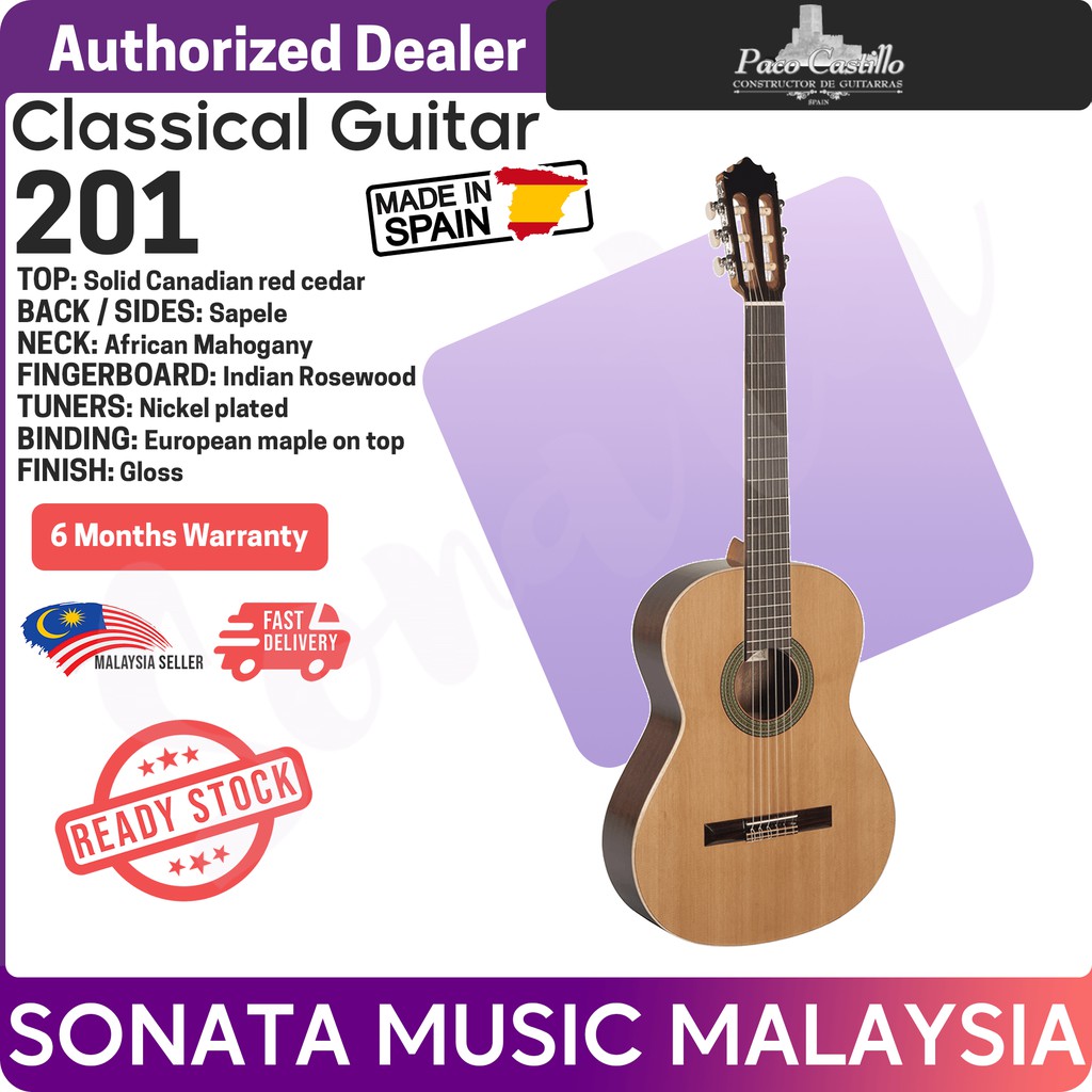 Paco Castillo 201 SOLID TOP classical guitar Shopee Malaysia