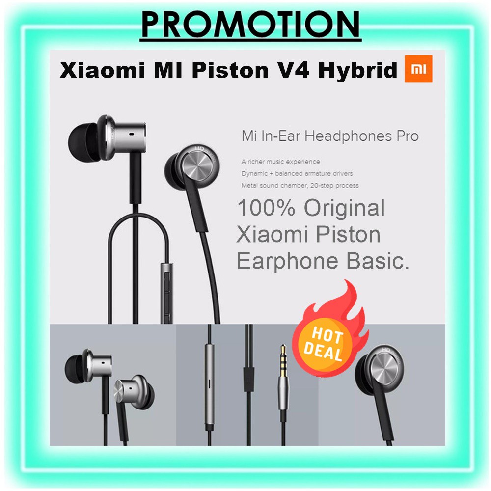 IMPORT Xiaomi Mi Piston V4 Hybrid earphone In Ear Headphones Pro