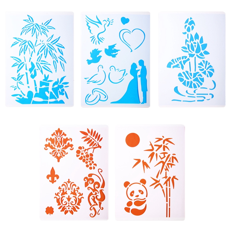 10pcs Stencils For Crafts Reusable, Flower Stencils For Painting, Drawing  Stencils Set, Painting Template Stencil