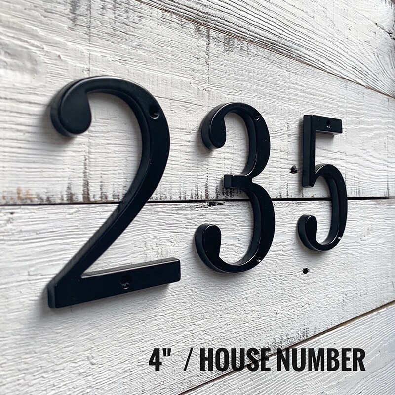 125mm House Number Letters Door Alphabet Numeros Casa Exterior Outdoor  Black Numbers Address Plaque Outdoor Door Plates Hardware