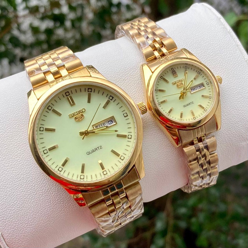 Seiko couple watch outlet gold