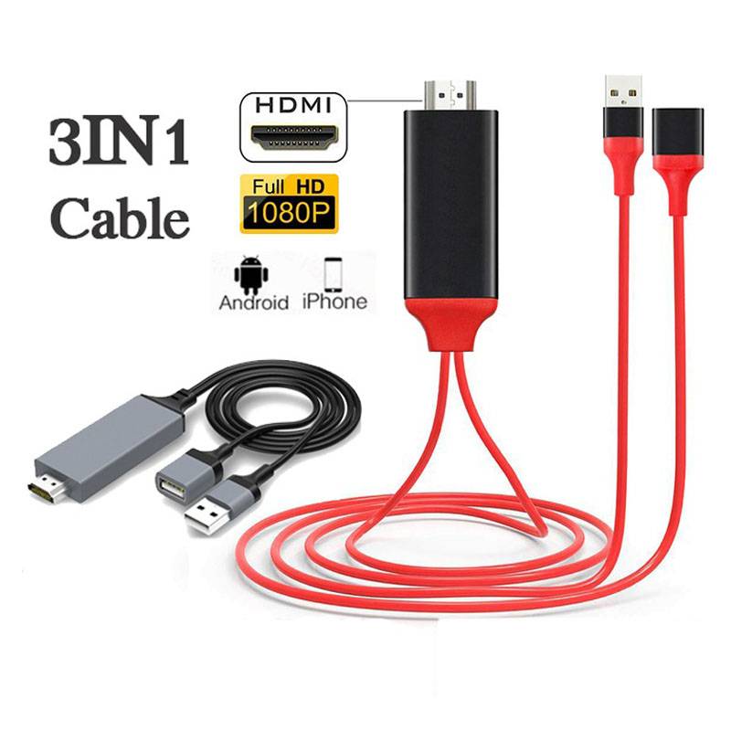 1M phone to TV Universal cable 1080P HDMI Mirroring Adapter For i Phone Android Shopee Malaysia