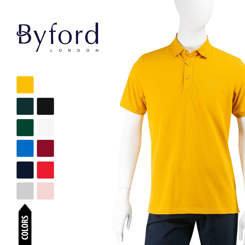 Byford Men s Stretchable Casual Polo Neck Short Sleeve Slim Fit