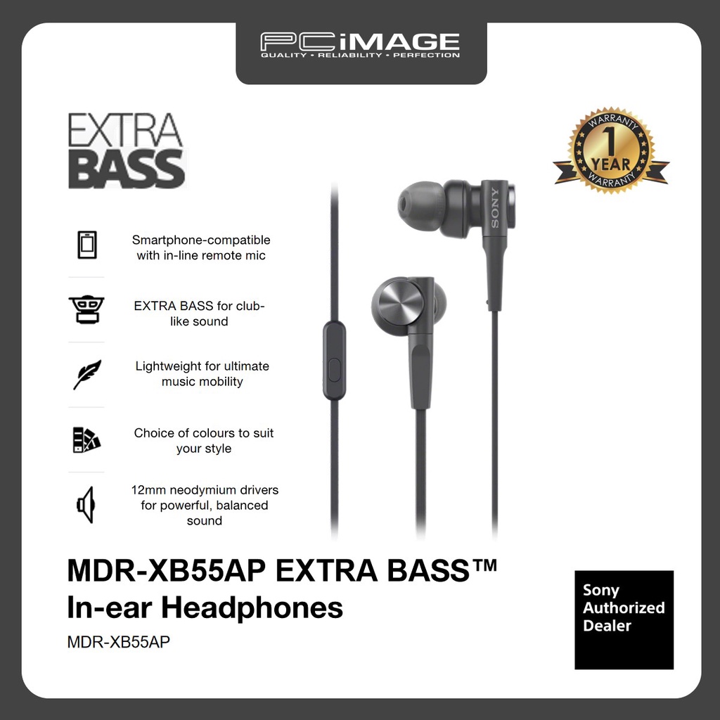 Sony MDR-XB55AP MDRXB55AP XB55AP EXTRA BASS with Microphone