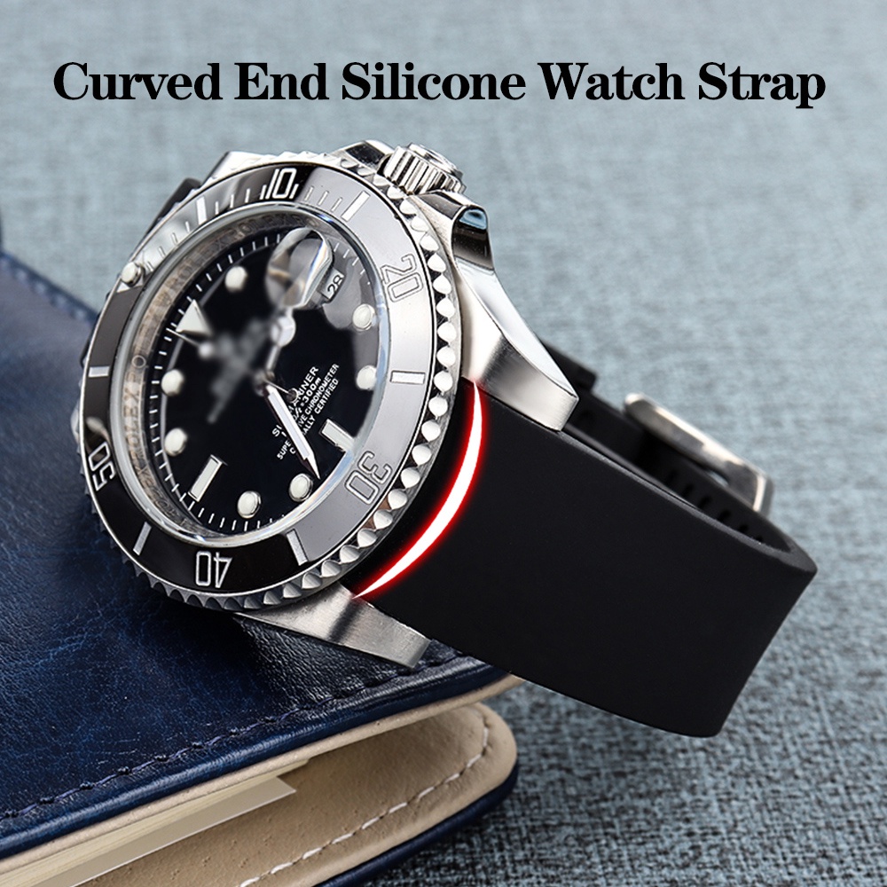 Curved end rubber online watch straps