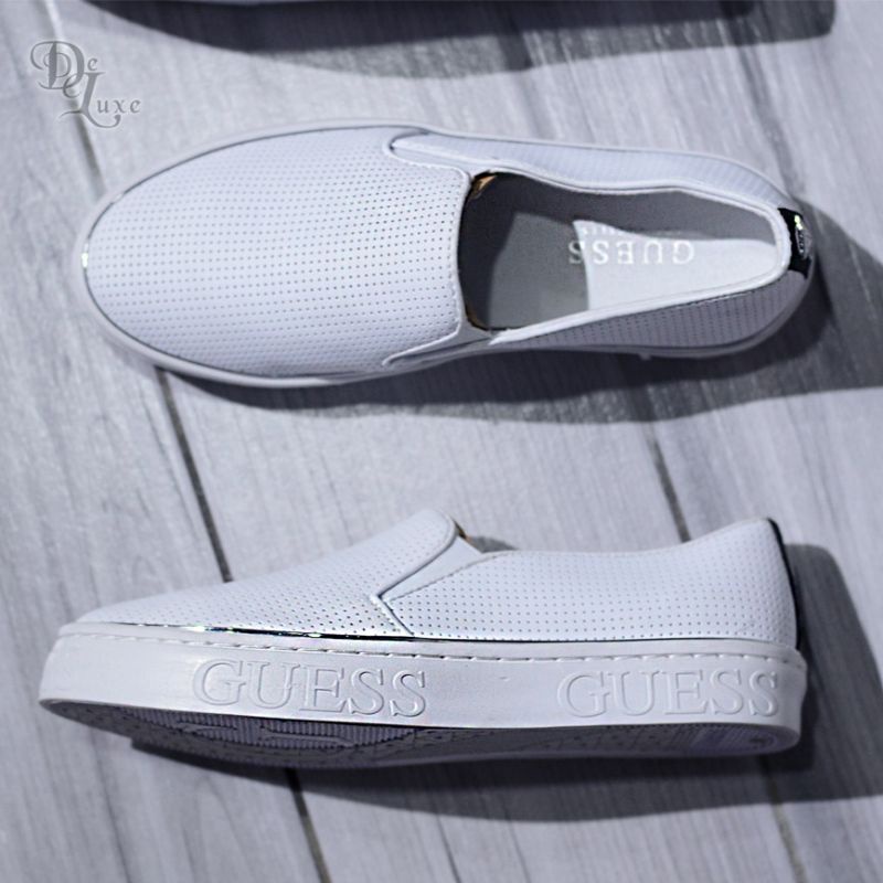 Guess white hotsell slip on shoes