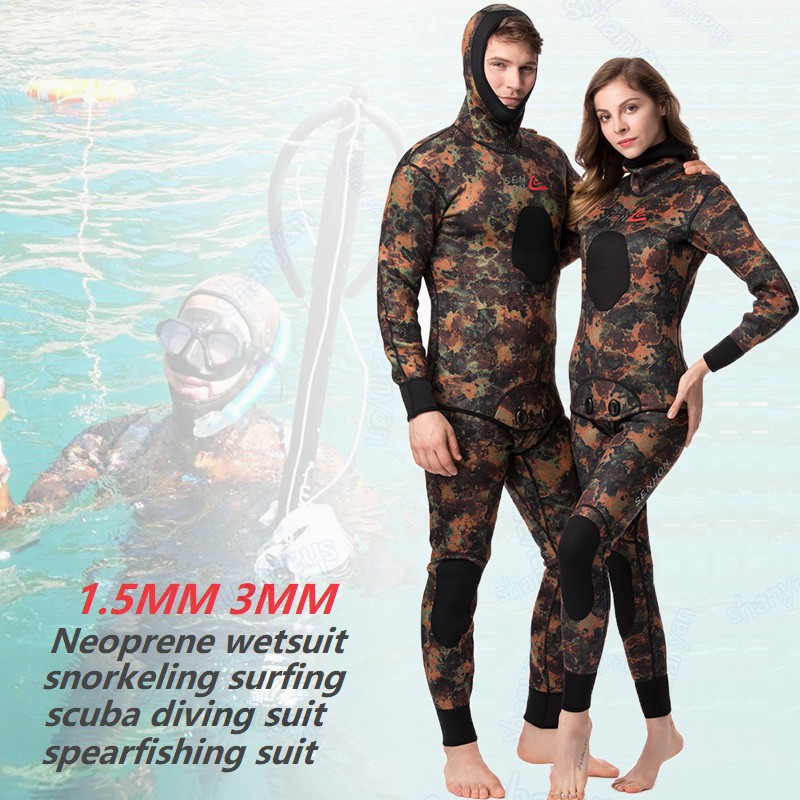 SENHON 3MM Neoprene Wetsuit Two-piece Scuba Diving Suit