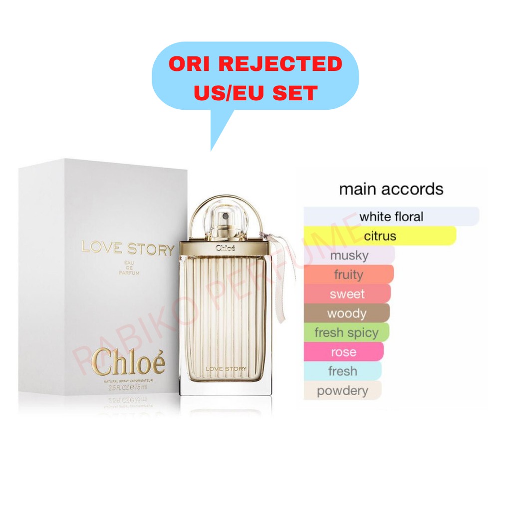 ORI REJECTED US/EU SET CHLOE LOVE STORY EDT Perfume For Women 75ml