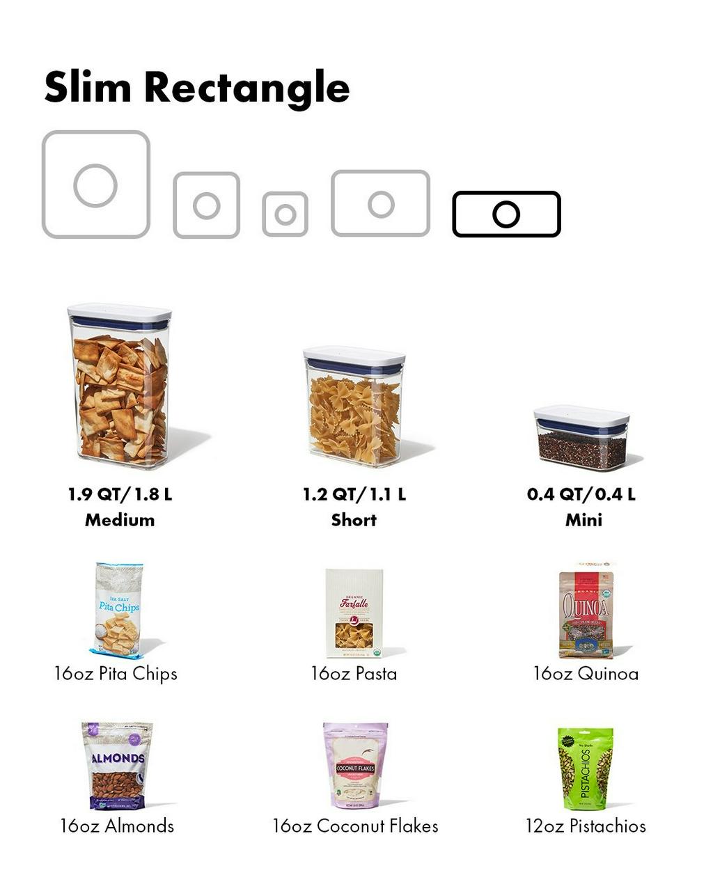 OXO Good Grips 1.7 qt. Short Rectangle Steel POP Food Storage