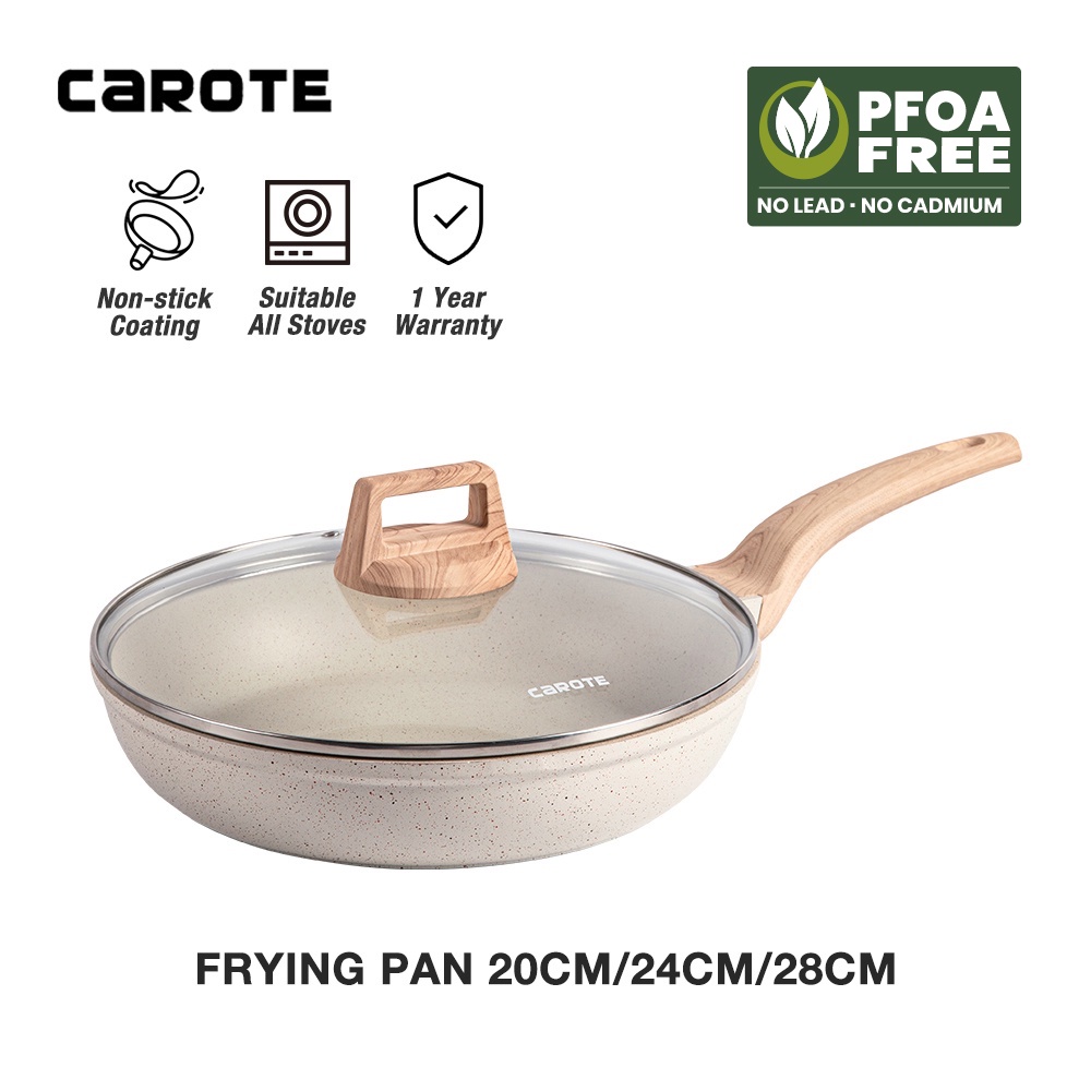 28cm Ceramic Non-sticky Frying Pan White Carote Brand. - Skillets