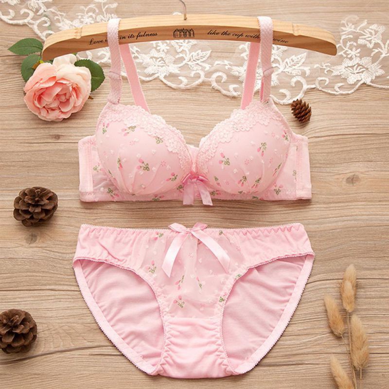 Spdoo Women Young Girls Lace Bra Set Sexy Lingerie and Thongs Bra and Panty  Set Push Up Bra Underwire Bra