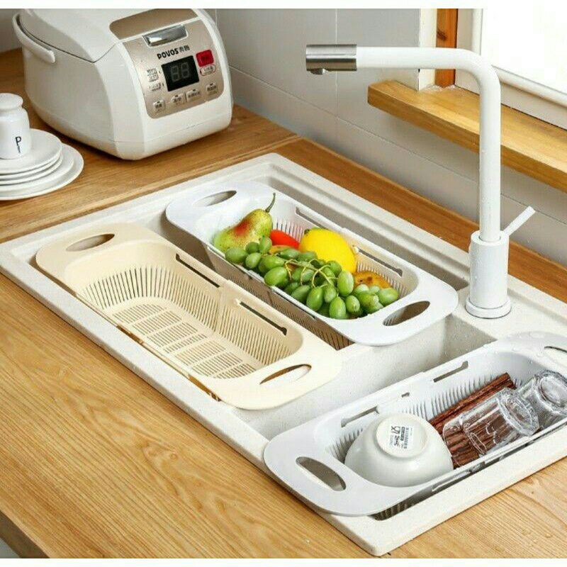 Kitchen Retractable Sink Drain Basket Multi Functional Fruit And