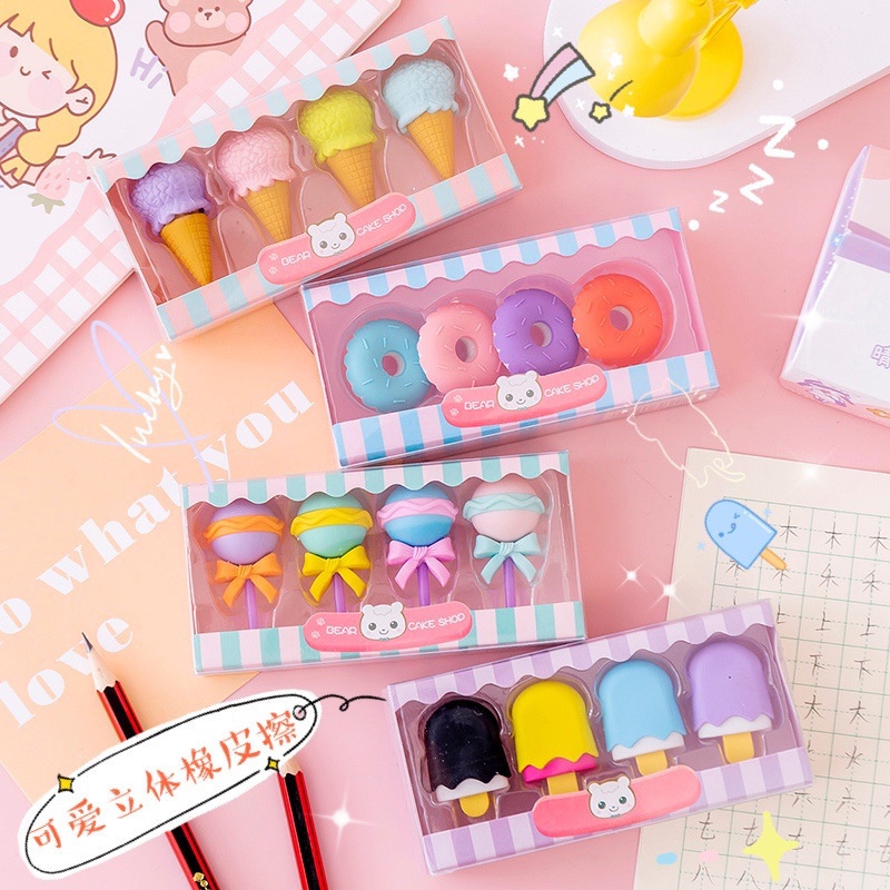 Fruit Erasers Cute Pencil Erasers, Strawberry, Lemon, Green Apple, Kawaii  Erasers, Cute School Erasers, School Supplies, Cute Stationary 