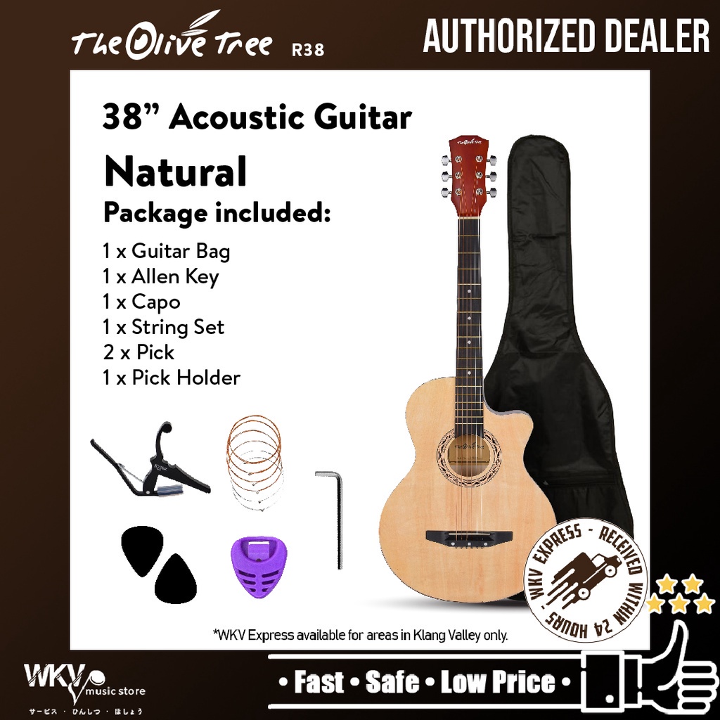 38 inch Acoustic Guitar Package (COMBO Set/ Gitar Akustik