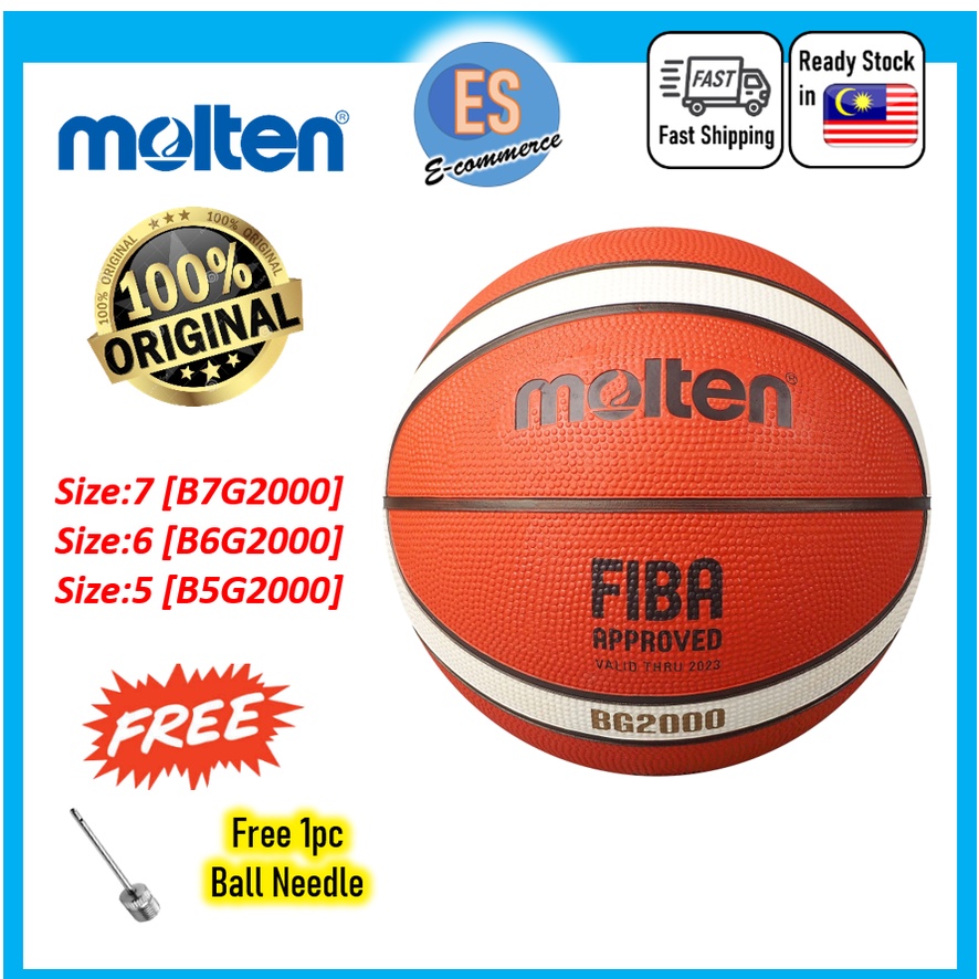 free ball Shopee [Size B5G2000 [Size Malaysia 5] | MOLTEN ,B6G2000 B7G2000 6], needle BASKETBALL 🌟🆂🅰🅻🅴🌟 [Size 7]