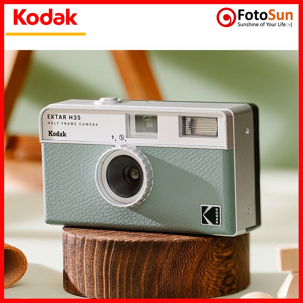 Kodak Kodak] retro film camera Kodak Ektar H35 sand color half