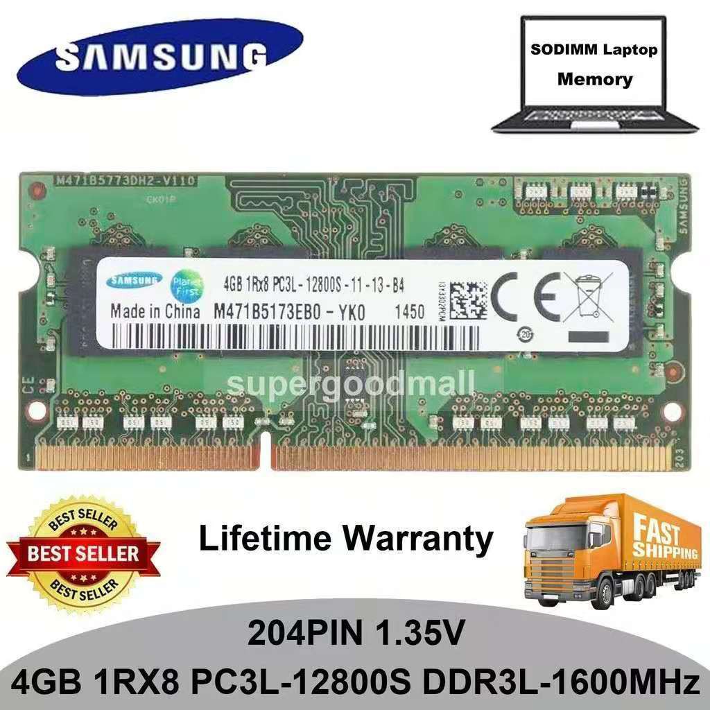 Samsung 4GB 1RX8 PC3L-12800S DDR3L-1600Mhz 1.35V 204Pin SODIMM Laptop  Memory RAM Notebook RAM Shopee Malaysia