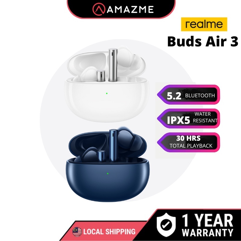 Realme Buds Air 3 TWS Wireless Earbuds Bluetooth 5.2 Earphone Noise  Cancellation
