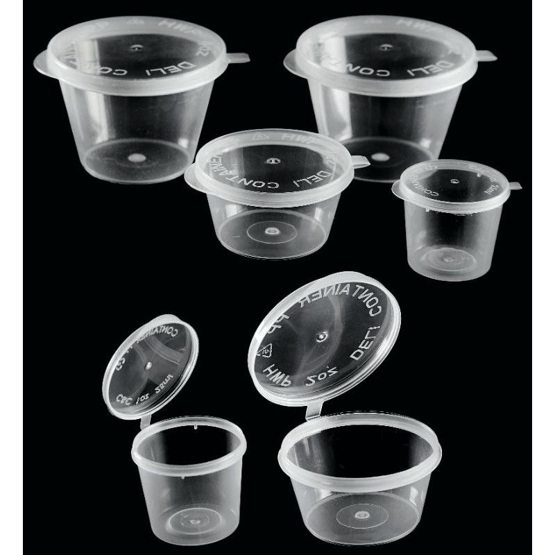 50pcs Disposable Plastic Takeaway Sauce Cup Container Food Box