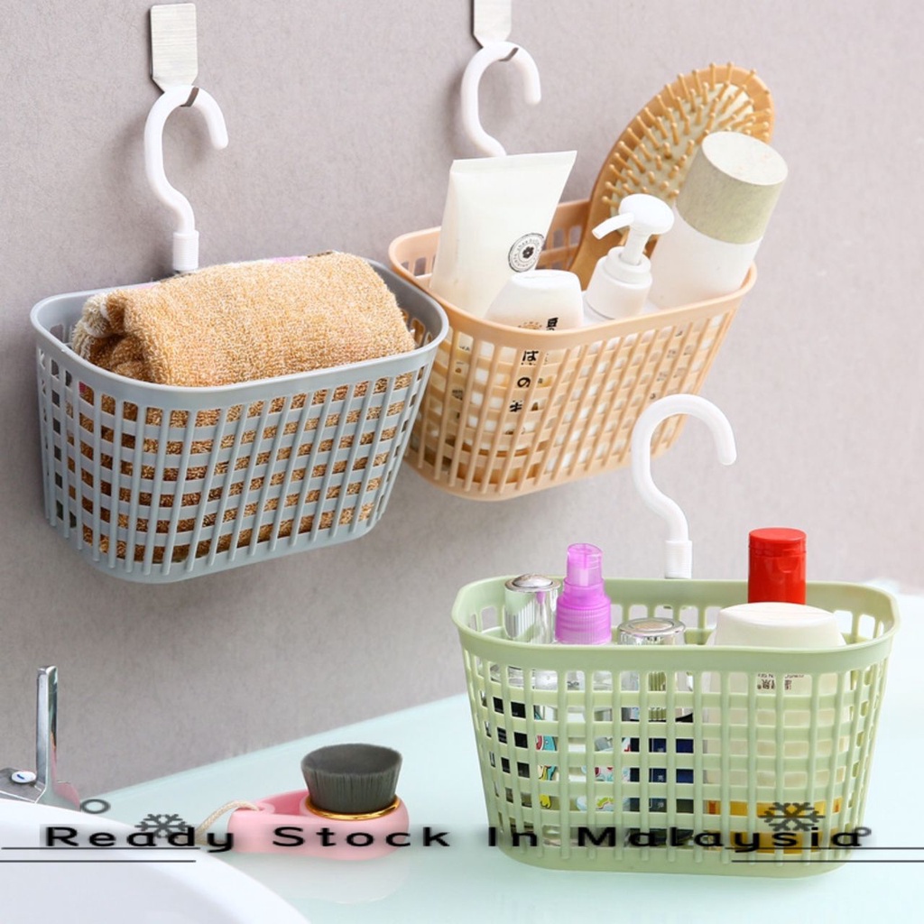 Hanging storage basket bathroom hanging basket toilet plastic bath basket  storage basket wall hanging storage basket