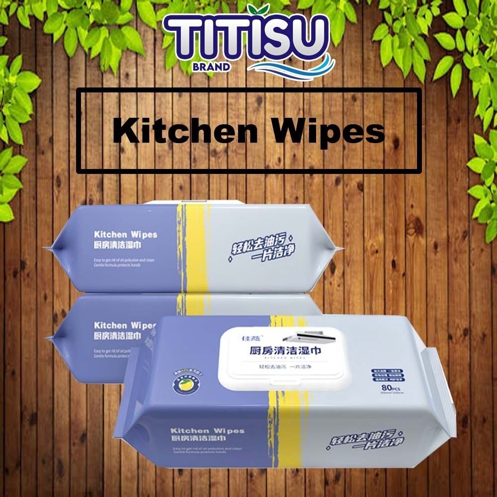 80 Sheets/pack Large Kitchen Cleaning Wet Wipes Thickened