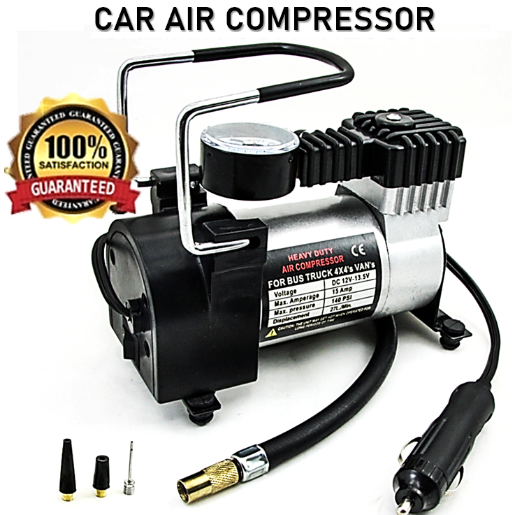 Automan 12V DC Heavy Duty Metallic Tyre Inflator Air Compressor Pump