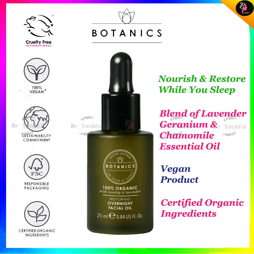  Botanics Organic Restoring Overnight Facial Oil 25ml