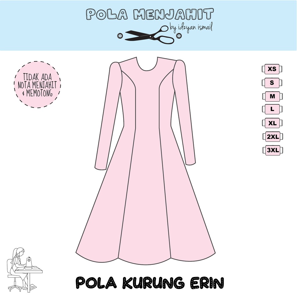 Pola baju kurung moden hotsell princess line