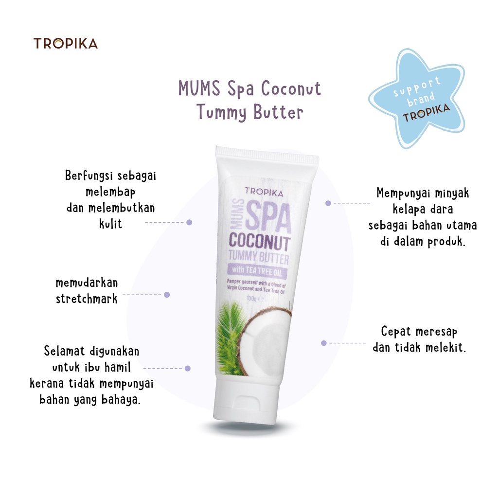 TROPIKA Mums Spa Coconut Tummy Butter With Tea Tree Oil | Shopee Malaysia